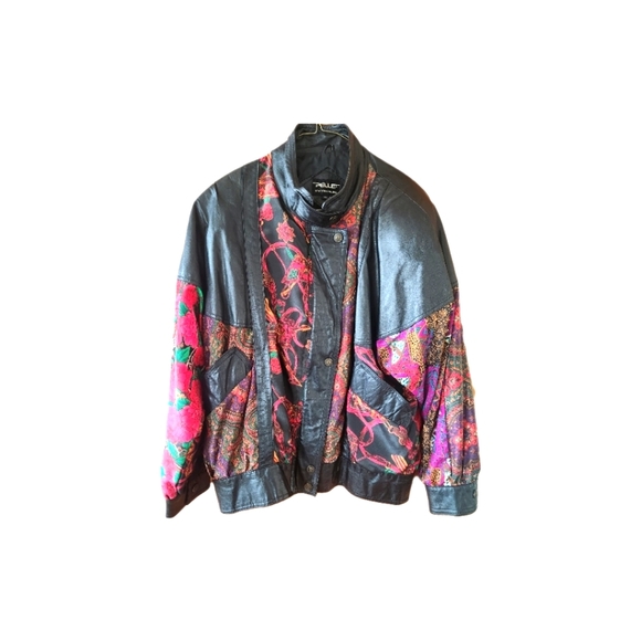 Women's Floral Leather Pelle Spring Jacket size M - Picture 2 of 10